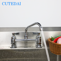 Robinet de salle de bain de cuisine commerciale finition chromée laiton 196mm-212mm trou réglable pont de bec exquis excentrique industriel