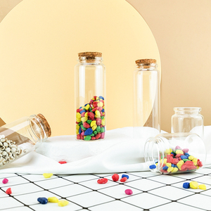 Benutzer definierte große Landhausstil Küche Lebensmittel Gewürz 150ml 200ml High Boro silicate Glasbehälter Vorrats gläser Mit Holz korken - Product Image 6