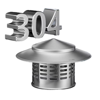 Couvre-tuyau d'évacuation de toit en acier inoxydable de 200 mm, pare-pluie, capuchon de cheminée, anti-oiseaux, anti-souris, caractéristiques de ventilation, systèmes CVC