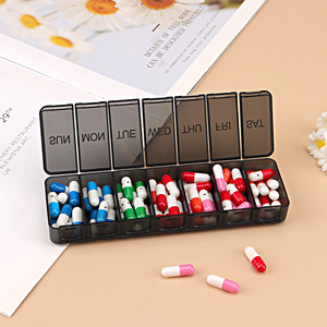 Wholesale Portable 7-Cell Weekly Pill Box New Cross-Border Household Plastic Storage for Pills Capsules <b>Tablets</b> - Product Image 5