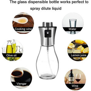 Pulvérisateur d'<span class=keywords><strong>huile</strong></span> d'olive 200 ml pour la cuisine, flacon pulvérisateur d'<span class=keywords><strong>huile</strong></span> en verre et acier inoxydable pour friteuse à air, barbecue, salade, pâtisserie, gadgets de cuisine - Product Image 5