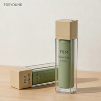 Bouteille sous vide en plastique PP personnalisée avec logo, 15 ml/30 ml/50 ml, double paroi, forme carrée, pompe à visser, flacon sans air pour sérum et soins de la peau