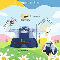 Nouvel ensemble de déguisement de jardinier de 23 pouces pour la fête, comprenant une tenue de canard, des outils, un chapeau, une écharpe, un pulvérisateur, un pot de fleurs et une décoration en tissu.