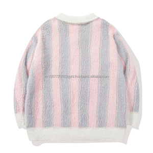 Suéter Casual de Otoño 2026, Diseño New Jersey, Estilo Vintage, Suave, con Rayas y Solapa, para Hombre y Mujer - Product Image 5