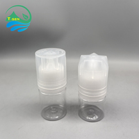 Botol Plastik PET Transparan Hitam Kustom untuk Cairan Esensial, Minyak, Jus 15ml V3 Botol Pipet Tekan dengan Tutup Berbentuk Bintang Pipih