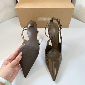 Sandali da Donna Silenziosi con Tacco Medio e Fibbia, Punta Affusolata, <span class=keywords><strong>Scarpe</strong></span> da Festa da Donna, Tacchi a Spillo in Pelle PU - Product Image 4