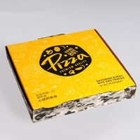Lebensmittel qualität Flöte Wellpappe Custom Printed Size Pizza Design Karton Schwarz Scheibe Karton Preis Wellpappe Pizza Box