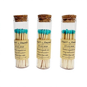 Retro Kraft Label Kurk Glazen Luciferdoosje Lange Houten Veiligheidslucifers Binnenkant Vanity Kaarsenbakje Decoratie Bureaublad Display Ornament - Product Image 6