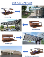 Toit rétractable avec auvent imperméable en tissu PVC pour jardin et cour