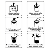 Filtre à café jetable personnalisé en forme d'objet volant, en papier plat, pour infusion par le dessus