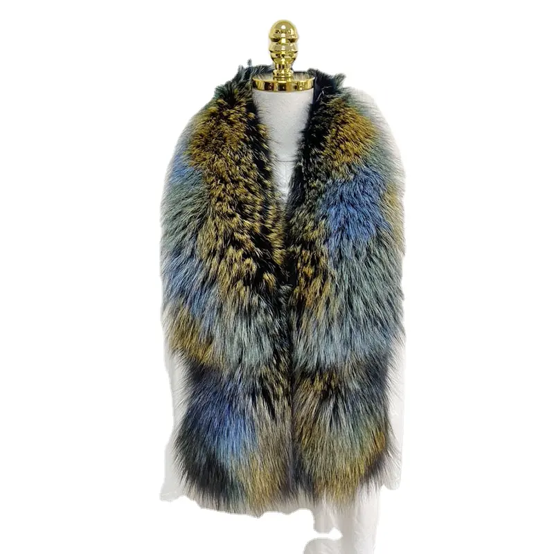 Moda Inverno Vermelho Preto Muffler Fur Fox Fur Scarf para Senhoras