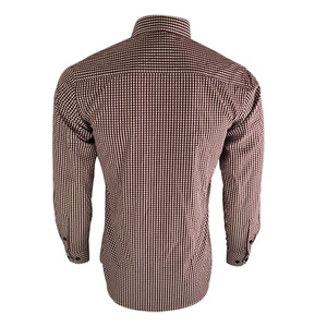 Económica de la alta calidad de los hombres rojo y blanco manga larga a cuadros camisa casual - Product Image 2