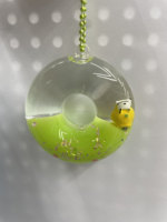 Porte-clés personnalisé en acrylique transparent avec figurine flottante et paillettes, pendentif mignon pour cadeaux et organisation des clés en forme de donut