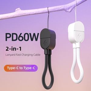 Câble de charge rapide PD60W <span class=keywords><strong>Type</strong></span> C 16 cm court, portable, avec porte-clés, câble de données <span class=keywords><strong>Type</strong></span> C vers USB C pour iPhone 17 16 Huawei Samsung - Product Image 3