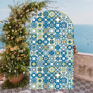 Arch zemin kapakları için akdeniz Patchwork kiremit tema kemerli kapak doğum günü ziyafet porselen taraflar ekran sahne (6FT) - Product Image 5