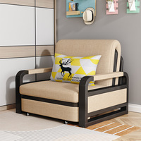 Sofá Cama Plegable Moderno con Estructura Metálica y Tapicería de Tela, Doble Uso para Apartamentos y Dormitorios