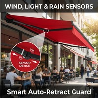 Auvent rétractable professionnel de luxe à bras articulés, directement de l'usine, avec télécommande, pour usage extérieur et protection contre la pluie