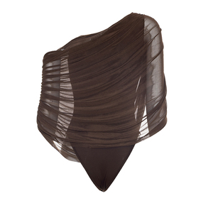 Viviblook C26BS029 Combinaison Femme Printemps-Été Nouvelle Collection Sexy en Maille Plissée à Épaules Dénudées Décontractée pour Femmes - Product Image 6