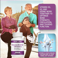 Capsules de Vitamine D3 K2 Iode Marque Blanche pour la Santé Osseuse et le Soutien Immunitaire des Adultes – Fabricant OEM GMP – Complément Alimentaire