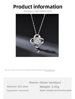 Collier en argent pur S925 avec pendentif Moissanite, chaîne de clavicule élégante et tendance pour femme, vente en gros pour fabricants