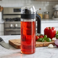 Bouteille en verre hermétique anti-poussière Easylife 400 ml pour huile et vinaigre avec bec verseur en silicone pour cuisine, maison et restaurant (2026)