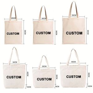 Custom Logo Cotton Canvas Tote Bag With Handles Eco Recyclable Organic Cotton Canvas Shopping Tote Bag - Product Image 4