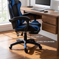Chaise de jeu ergonomique en cuir AOR - Chaise relevable avec base oscillante pour chambre à coucher, bureau et jeux sur ordinateur, inclinable et réglable