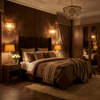 Ensemble de mobilier de chambre d'hôtel, taille King et Queen, suite de chambre d'hôtel de luxe 5 étoiles, moderne en bois pour projet