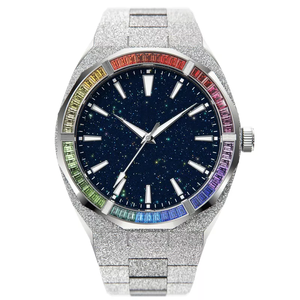 Reloj de Lujo con <span class=keywords><strong>Cielo</strong></span> Estrellado, Cuarzo Japonés, Acero Inoxidable, Polvo de Estrellas Brillante, Bisel de Cristal Azul, Resistente al Agua - Product Image 1