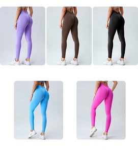 Pantalones de Yoga para Mujer, Venta al Por Mayor, Logotipo Personalizado, Levanta Glúteos, Sin Costuras, Sólidos, Cintura Alta Elástica, Tallas Grandes, Ecológicos, de Secado Rápido - Product Image 2