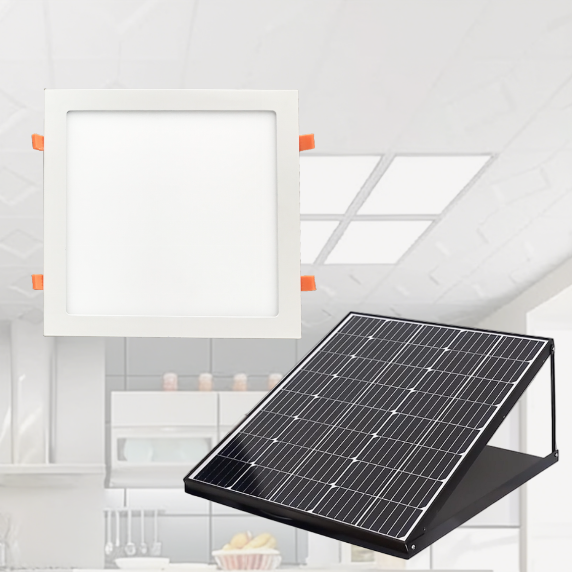 Solar LED Skylight 40W 300mm Solar Panel Can Be with Radar Sensor Indoor Home and Office Ceiling Panel Lights Solar Lighting