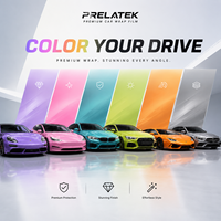 Prelatek Film de protection TPU gris-violet brillant tendance, installation facile, sans résidu, effet de changement de couleur, autocollant pour voiture