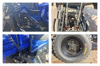 Tricycle motorisé à benne basculante à essence à 9 roues à double essieu arrière de 350 cm3, moto à benne basculante pour la livraison, moto cargo à vendre