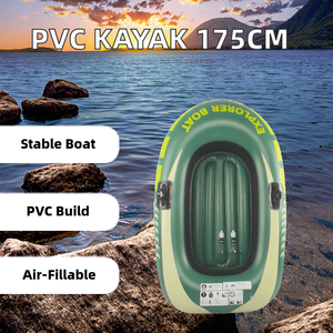 Kayak Gonflable en PVC de Taille Unique 175CM <span class=keywords><strong>Bateau</strong></span> Canot Annexe pour Jeux Aquatiques Aviron Pêche Surf Lac Rivière Pliant - Product Image 4