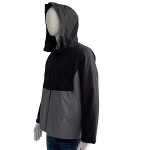 Veste coupe-vent à capuche avec logo de marque personnalisé pour hommes élégants pour le printemps automne nouvelle couleur bloquant le tissu tricoté manteau décontracté solide - Product Image 5