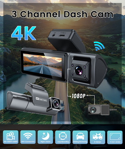 Triple <b>Camera</b> Dash <b>Camera</b> <b>Night</b> <b>Vision</b> IR Light Front Rear Cabin Recorder Type C Car DVR - Product Image 6