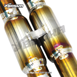 Tubo de Escape de Longitud Igual Personalizado para BMW M3/M4 F80/F82 3.0T 2015-2019, Tubo Central Boska de Titanio Dorado con Resonador - Product Image 4