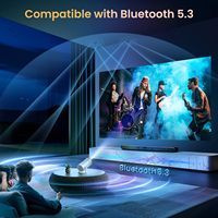 Mini projecteur LCD portable 3-en-1, compatible 4K, contraste 1000:1, pour BOOM 3, WiFi intelligent, audio 3D DoIby, stéréo HIFI 36W, 200 ANSI