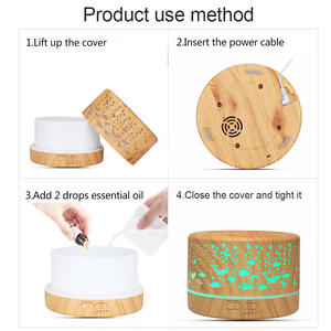 Difusor de Aroma con Diseño de Madera, Humidificador Ultrasónico de 500 ml con Luz LED y Control Remoto para Uso Doméstico - Product Image 5