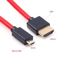 Cable en Espiral de Nailon Negro/Rojo FRO HDM Macho a Micro HDM/MINI HDM/HDM Macho, 1080P/4K 60Hz 18Gbps HDR para Monitor, TV, Computadora