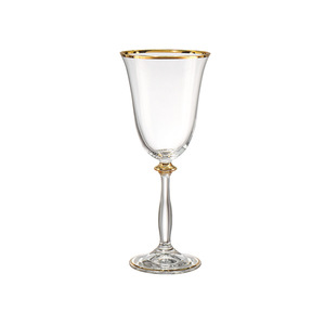 <b>Gold</b> Plated Stemmed Wine Glass 201-300ml Crystal Wedding Tableware - Product Image 1