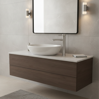 Robinet de lavabo chaud et froid en acier inoxydable SUS 304, résistant aux rayures, sans fuite, à large compatibilité d'installation pour salle de bain
