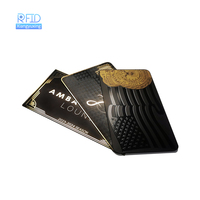 Carte métallique NFC en acier inoxydable gravée au laser, carte métallique NFC personnalisée, carte en aluminium noir vierge avec puce
