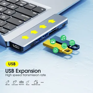 USB סוג C Hub Dock עבור MacBook Pro אוויר מתאם 4K HDMI רכזת USB 3.0 כרטיס קורא Laptop תחנת USB רכזות