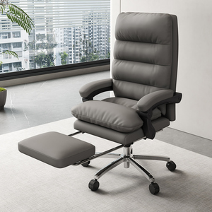 Muebles de oficina de lujo Silla Boss de cuero sintético Silla giratoria cómoda Sillas de cuero de oficina de lujo con rueda giratoria - Product Image 4