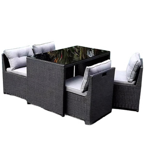 Moderno e durevole telaio <span class=keywords><strong>in</strong></span> alluminio <span class=keywords><strong>Rattan</strong></span> tessuto tavolo da pranzo all'aperto e sedie Set <span class=keywords><strong>per</strong></span> balcone terrazza Patio - Product Image 1