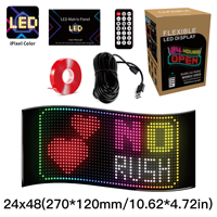 Panneau LED matriciel 27*12cm 24*48 pixels pour affichage numérique de logo et nom, idéal pour écran publicitaire