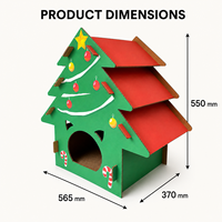 Grattoir pour chat de luxe, grand, moderne et classique, en forme de sapin de Noël, en carton ondulé écologique, emballé en carton, design détachable