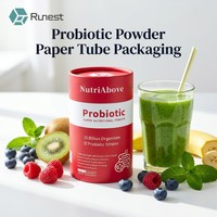 Emballage en tube de papier pour poudre probiotique personnalisée, conteneur cylindrique écologique pour compléments alimentaires, fabricant en gros, logo personnalisé