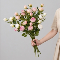 MW52001 Künstliche Rosen blumen Langer Stiel 2 Köpfe Seiden rosen für DIY Hochzeits strauß Tisch dekoration Wohnkultur
